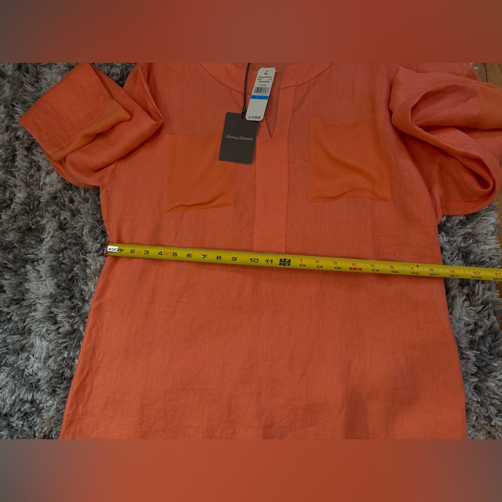 Tommy Bahama Coral Pocketed linen shirt dress size XL - Picture 11 of 11